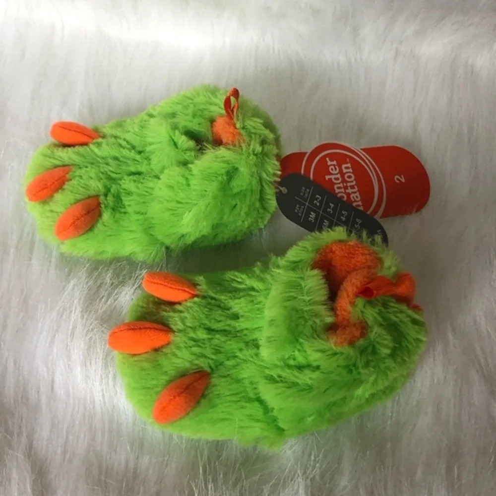 Wonder Nation Slippers‎ Size 2 New With Tags Slip On Green